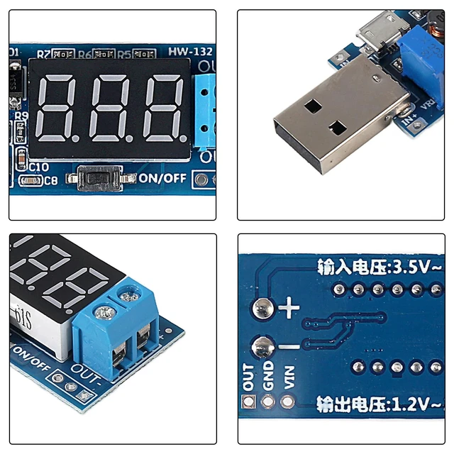 Alt view image 5 of 7 - 5pcs USB Buck Boost Converter 3.5V-12V to 1.2V-24V DC-DC Adjustable Step Up Step Down Power Supply Module Voltage Regulator 5V to 3.3V 9V 12V 18V 24V