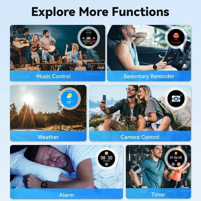 Alt view image 7 of 7 - Smart Watch for Men Fitness Tracker: Waterproof Digital Womens Watches Make Answer Call Smartwatch for Android Phone iPhone Samsung Compatible Sleep SpO2 Heart Rate Monitor Running Step Pedometer