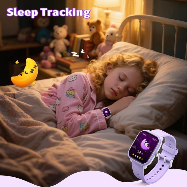 Alt view image 6 of 7 - Smart Watch for Kids Girls Boys No APP/Phone Needed, 1.8" IP68 Waterproof Sport Kids Watch Pedometer, Heart Rate, Sleep Monitor, Step Counter, 12 Puzzle Games for Girls Boys Teens 6-16