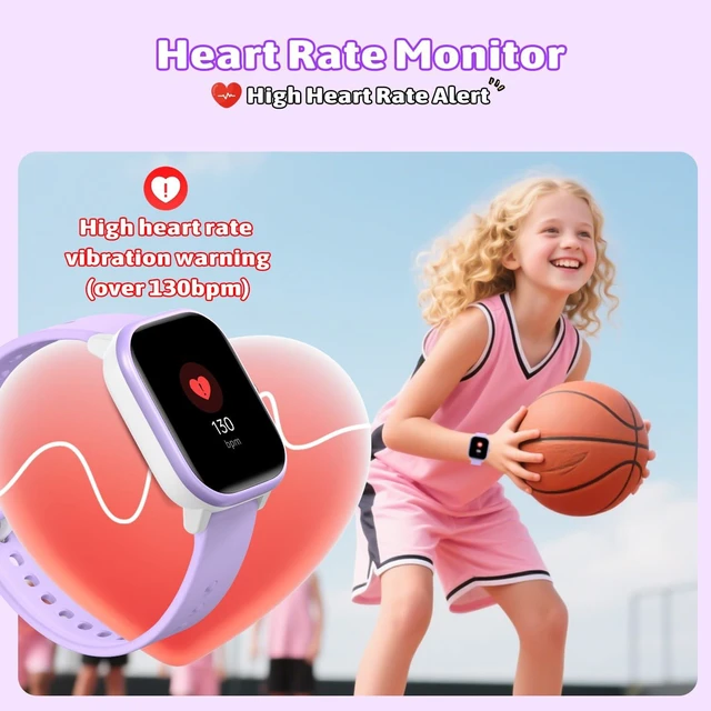 Alt view image 5 of 7 - Smart Watch for Kids Girls Boys No APP/Phone Needed, 1.8" IP68 Waterproof Sport Kids Watch Pedometer, Heart Rate, Sleep Monitor, Step Counter, 12 Puzzle Games for Girls Boys Teens 6-16