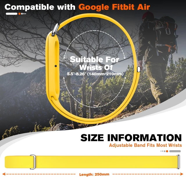 Alt view image 5 of 7 - Silicone Bands Compatible with Google Fitbit Air Breathable Adjustable,Fitness Tracker Replacement Strap,for strength training, leisure and sports Men Women