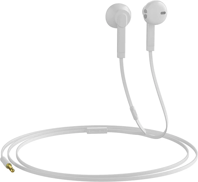 Main image of ARC Wired Earbuds in-Ear Headphones, Earphones with Microphone, Slide Volume Control Noise Isolation Ear Buds Ear Tips, 3.5mm Jack for iPhone, iPad, Samsung, Computer, Laptop, Gaming, Sports - White