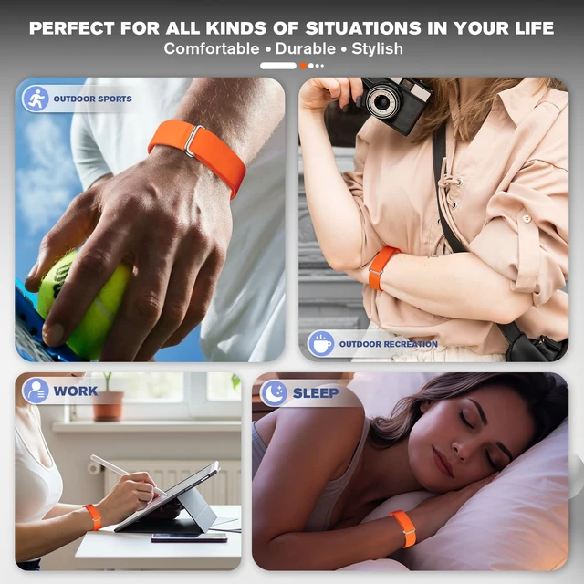 Alt view image 7 of 7 - Silicone Bands Compatible with Google Fitbit Air Breathable Adjustable,Fitness Tracker Replacement Strap,for strength training, leisure and sports Men Women