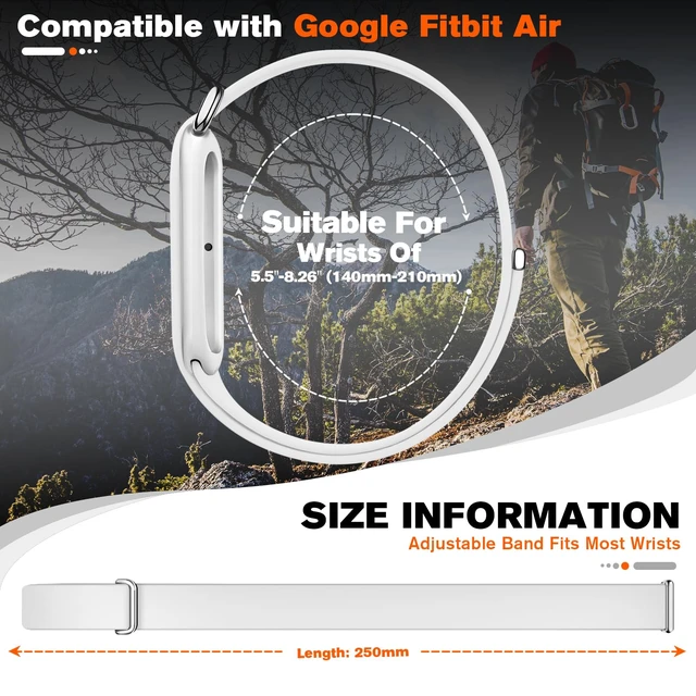 Alt view image 5 of 7 - Silicone Bands Compatible with Google Fitbit Air Breathable Adjustable,Fitness Tracker Replacement Strap,for strength training, leisure and sports Men Women