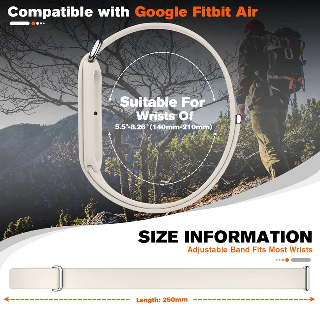 Alt view image 5 of 7 - Silicone Bands Compatible with Google Fitbit Air Breathable Adjustable,Fitness Tracker Replacement Strap,for strength training, leisure and sports Men Women