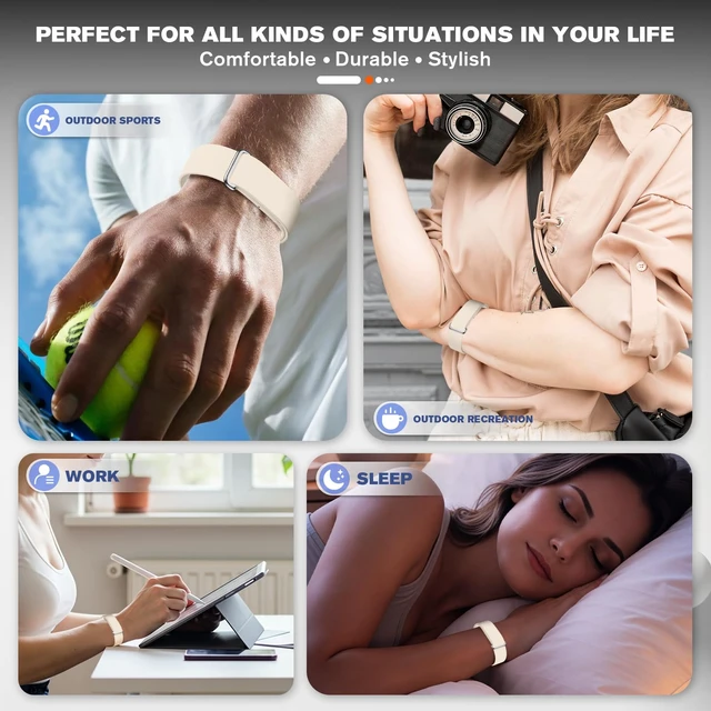 Alt view image 7 of 7 - Silicone Bands Compatible with Google Fitbit Air Breathable Adjustable,Fitness Tracker Replacement Strap,for strength training, leisure and sports Men Women