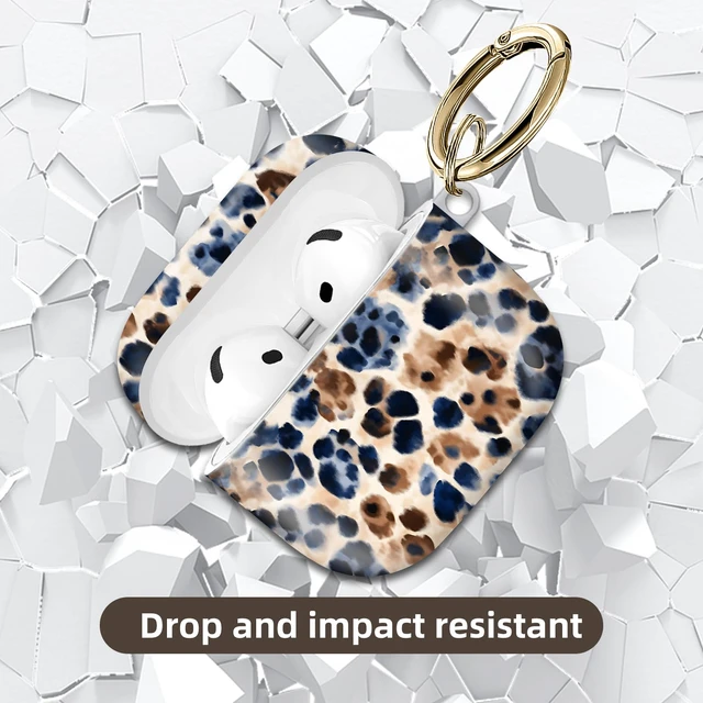 Alt view image 5 of 6 - Compatible with AirPod 4 Protective case with Gold Key Ring for 2024 Fourth Generation AirPod. Shockproof, dustproof, Wireless Headphone Protective case.Colorful Leopard Pattern