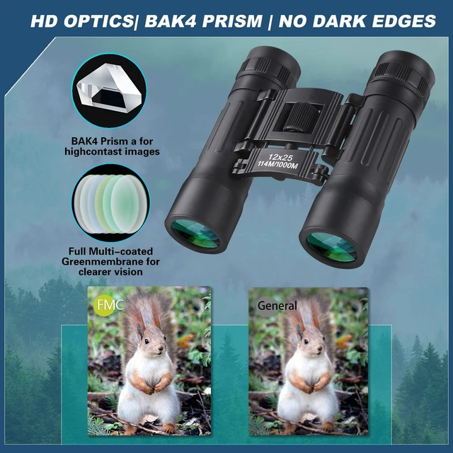 Alt view image 4 of 7 - 12x25 Mini Binoculars, Portable Compact Binoculars for Adults Kids Compact Binoculars, Suitable for Bird Watching, Hunting, Travel, Sporting Events and Theater