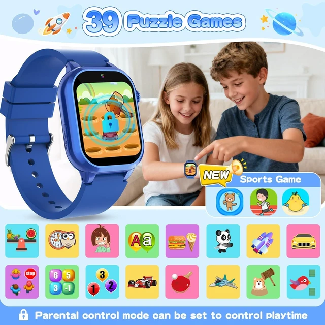Alt view image 3 of 7 - Smart Watch for Kids with 39 Games, Built-in Camera, Video Recorder, Alarm, Calculator, Pedometer & Various Wallpapers Toys for Ages 4-12 Years Old Birthday