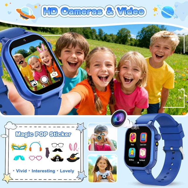 Alt view image 4 of 7 - Smart Watch for Kids with 39 Games, Built-in Camera, Video Recorder, Alarm, Calculator, Pedometer & Various Wallpapers Toys for Ages 4-12 Years Old Birthday