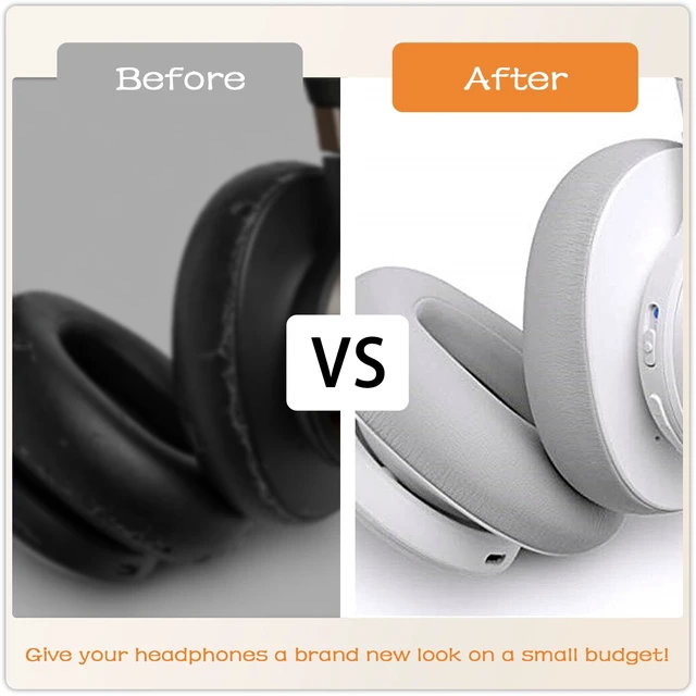 Alt view image 6 of 7 - Replacement Ear Pads for JBL Live 650/Live660/Live 770/E65BT-Grey Earpads for E65BTNC/Live 650BTNC/Live 770NC/Live 660NC/Duet NC Over-Ear Headphones, Headset Ear Cushions Ear Cover