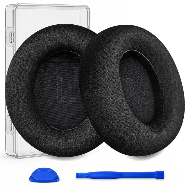 Main image of Replacement Ear Pads for Anker Soundcore Life Q30-Matte Black Mesh Fabric Earpads for Soundcore by Anker Q30/Q30i/Q35 Noise Cancelling Headphones, Ear Cushions Ear Covers Repair Parts