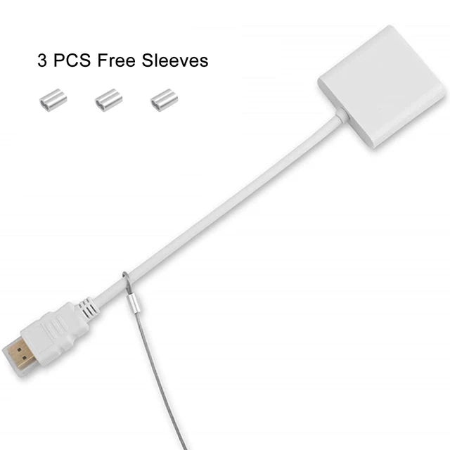 Alt view image 3 of 7 - 15 Pack Adjustable Cable Tether Universal Computer Adapter Lock Kit DIY Kit Stainless Steel with Nylon Coat Tether Computers/Dongles/HDMI/VGA/DP Adapter