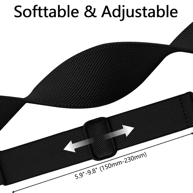 Alt view image 3 of 7 - 5 Pack Bands Compatible with Fitbit Versa 2 Bands for women/Versa Lite/SE, Soft Adjustable Nylon Braided Sport Solo Loop Smartwatch Band for Fitbit Versa2/Lite/SE Women Men