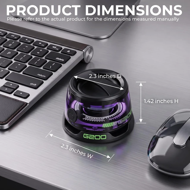 Alt view image 2 of 7 - G200 2-Pack Black Mini Magnetic Bluetooth Speaker with Kickstand IPX4 Waterproof, Full-Range Stereo Sound, TWS Pairing, RGB Lights, Grad Gift, Travel, Cycling, Hiking, Golf, Gym Yoga, Beach