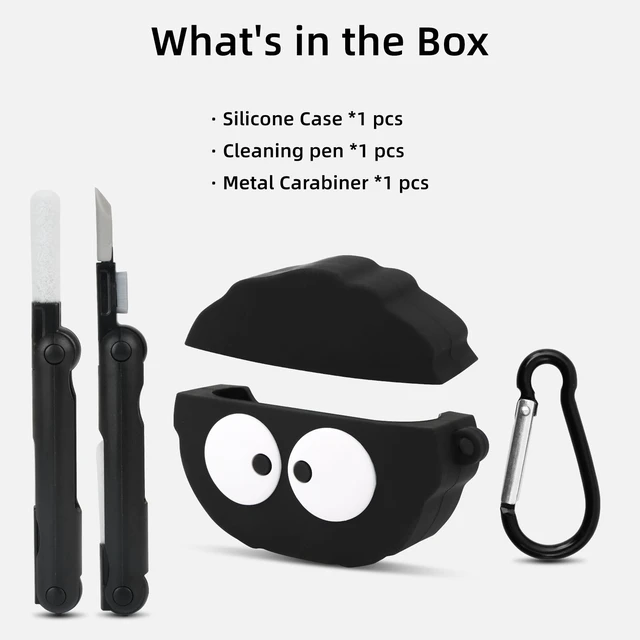 Alt view image 7 of 7 - for AirPods Pro 3 Case Cute, Silicone Anime Design, Black with Cleaner kit, Case for AirPods Pro 3rd Generation, Funny 3D Cartoon Case Cover for AirPod Pro3 for Women Men Girls Boys