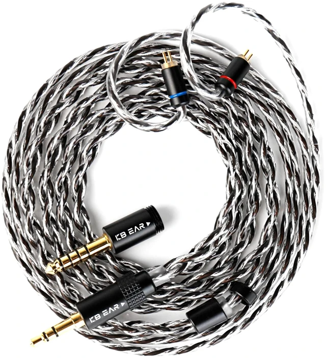 Main image of KBEAR P34 IEM Cable, 5N 2-Strands 98-Core OFC Silver-Plated HiFi Earphone Upgrade 2Pin Cable, Interchangeable 3.5mm/4.4mm Plug, in Ear Monitors Headphones Replacement Wire for Audiophile Musician