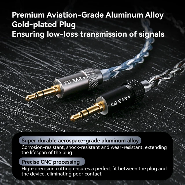 Alt view image 7 of 7 - KBEAR P34 IEM Cable, 5N 2-Strands 98-Core OFC Silver-Plated HiFi Earphone Upgrade 2Pin Cable, Interchangeable 3.5mm/4.4mm Plug, in Ear Monitors Headphones Replacement Wire for Audiophile Musician