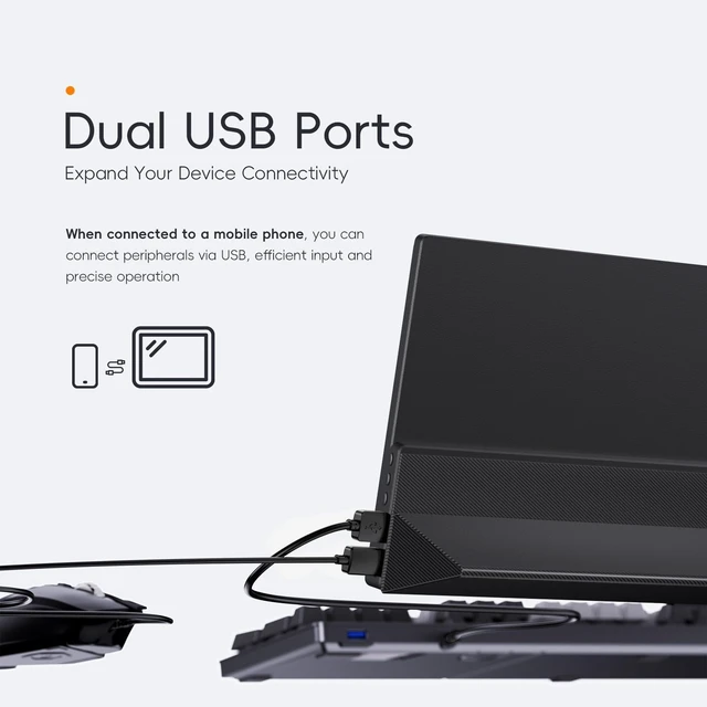Alt view image 5 of 7 - Small Portable Monitor 11.6", Ultra-Slim Mini Monitor Display with Smart Cover, Plug & Play USB-C/HDMI External Second Screen Travel Monitor