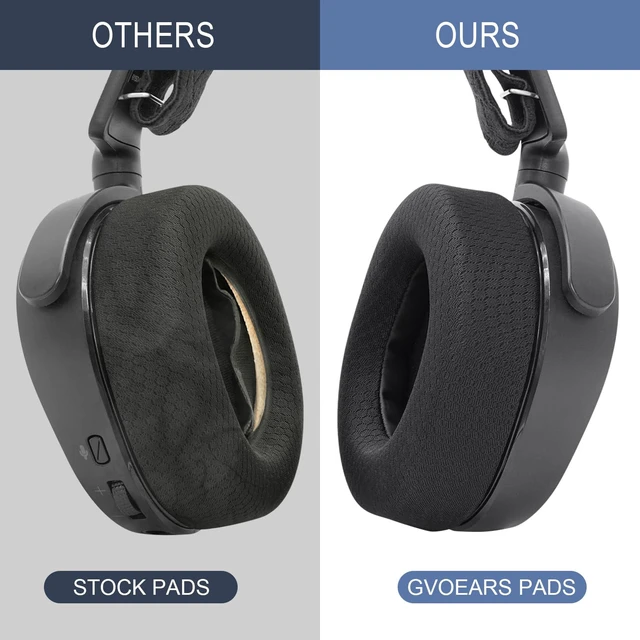 Alt view image 6 of 7 - GEVO Ear Pads for SteelSeries Arctis 1/3/5/7/7P/7X/9/Pro/Prime - Black Also for Arctis 7/7+/7P/7X, Arctis 9/9X Headset, Earpads Cushions Replacement with Mesh Fabric, High-Density Foam