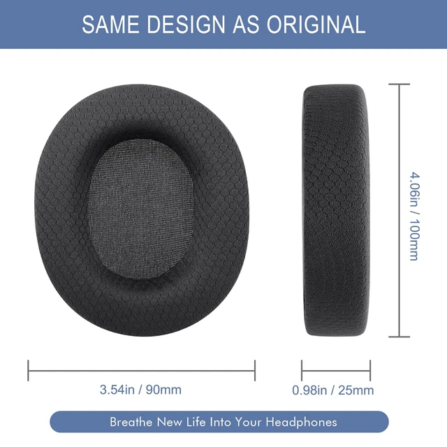 Alt view image 7 of 7 - GEVO Ear Pads for SteelSeries Arctis 1/3/5/7/7P/7X/9/Pro/Prime - Black Also for Arctis 7/7+/7P/7X, Arctis 9/9X Headset, Earpads Cushions Replacement with Mesh Fabric, High-Density Foam