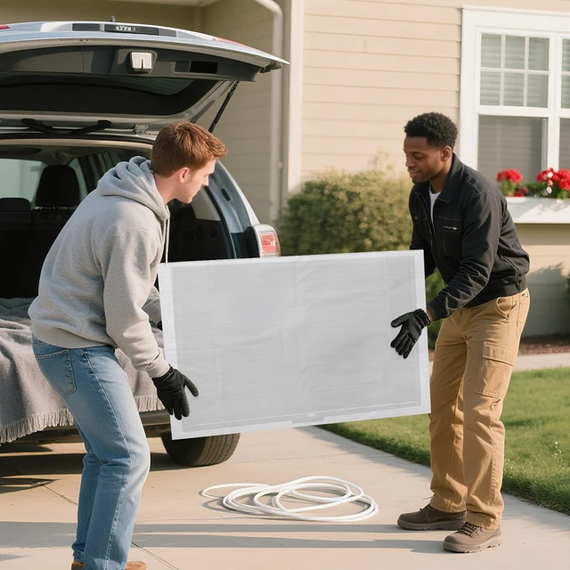 Alt view image 6 of 7 - 4 Pack Foam Flat Screen TV Cover for Moving, Fits Up to 36" H x 65" W TVs, TV Protective Cover Display Protector for Protection During Move, Packing, Storage, Home Renovation