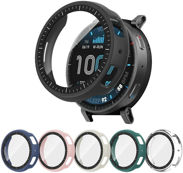 Main image of 6 Pack Case Compatible for Amazfit Active Max with Tempered Glass Screen Protector, Shockproof Hard PC Bumper Protective Cover Compatible with Amazfit Active Max
