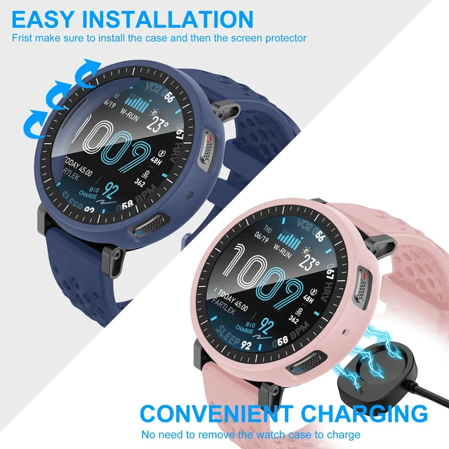 Alt view image 6 of 7 - 6 Pack Case Compatible for Amazfit Active Max with Tempered Glass Screen Protector, Shockproof Hard PC Bumper Protective Cover Compatible with Amazfit Active Max
