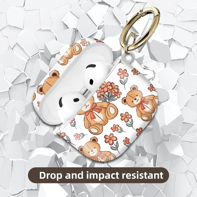 Alt view image 5 of 6 - Compatible with AirPod 4 Protective case with Gold Key Ring for 2024 Fourth Generation AirPod. Shockproof, dustproof, Wireless Headphone Protective case.Baby Bear