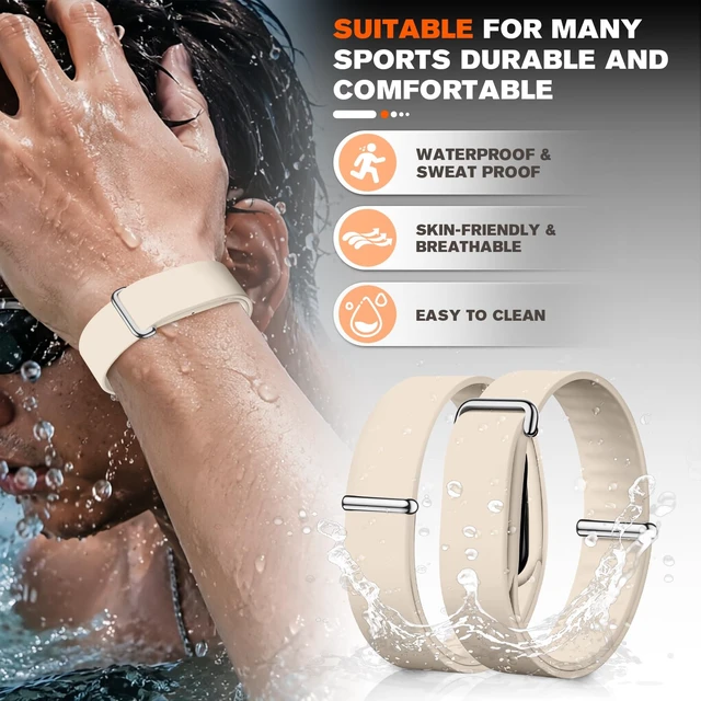 Alt view image 2 of 7 - Silicone Bands Compatible with Google Fitbit Air Breathable Adjustable,Fitness Tracker Replacement Strap,for strength training, leisure and sports Men Women