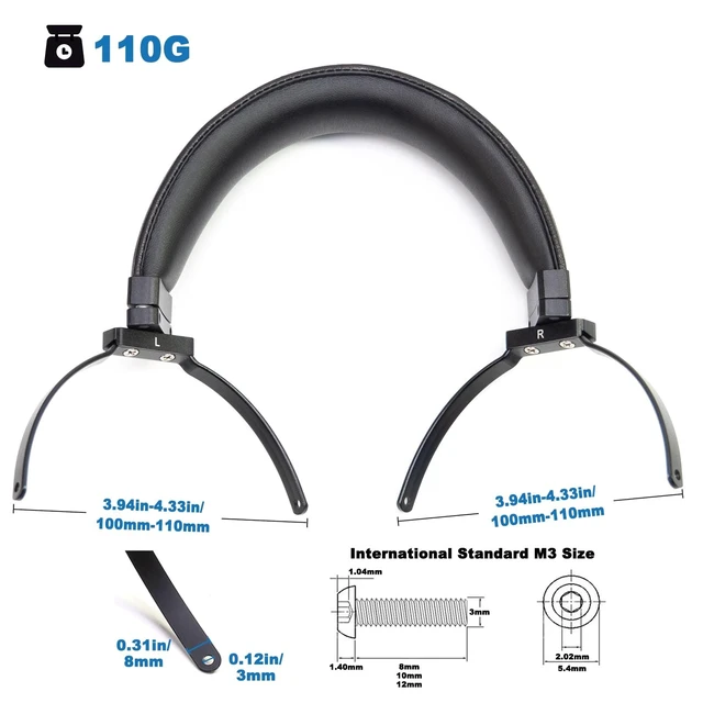 Alt view image 2 of 7 - Genuine Leather Full Metal Headband Compatible with Sennheiser HD650,HD660 S,HD600,HD6XX,HD58X,HD580,HD565,HD545,HD535 Headphone Replacement Head Beam Band Headset