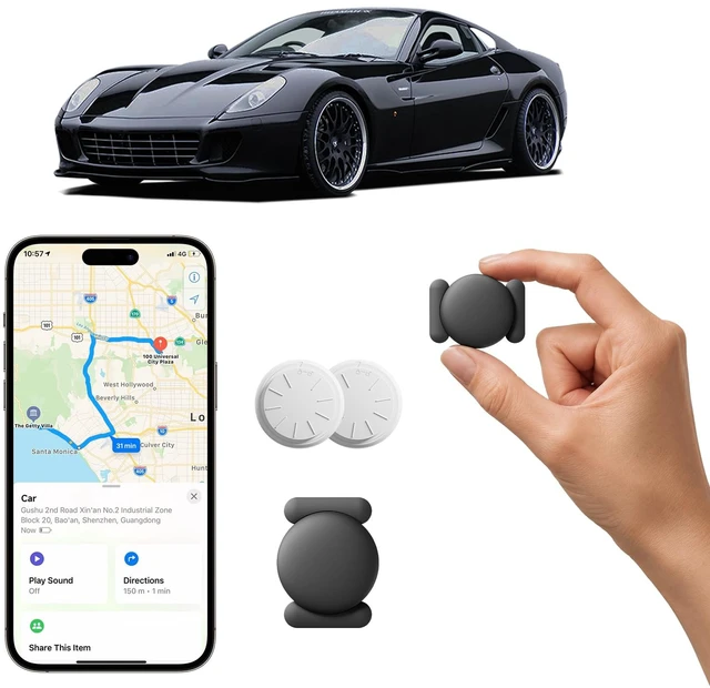 Main image of GPS Tracker for Vehicles, 2PCS Real Time Tracker Device for Vehicles, No Monthly Fee Car Tracker, Work with Find My (iOS Only), MINI Vehicle Tracker with Magnetic Case