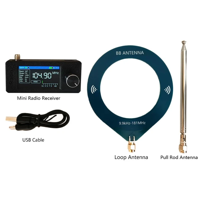 Alt view image 5 of 7 - Upgraded Portable SI4732 Mini Radio with 1.9 Inch IPS Color Screen and Long Battery Life,Portable AM FM LSB USB Transistor Radios, AM/FM Pocket Radios Receiver,Headphones with Headphone Amplifier