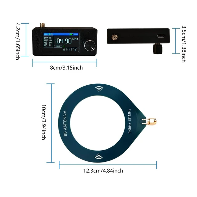 Alt view image 6 of 7 - Upgraded Portable SI4732 Mini Radio with 1.9 Inch IPS Color Screen and Long Battery Life,Portable AM FM LSB USB Transistor Radios, AM/FM Pocket Radios Receiver,Headphones with Headphone Amplifier