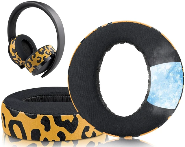 Main image of Replacement Earpads for Sony New Gold Wireless PlayStation PS4 (2018 Version) Headset, Ear Pads Cushions with High-Density Foam - 0080 CG Tiger Stripes