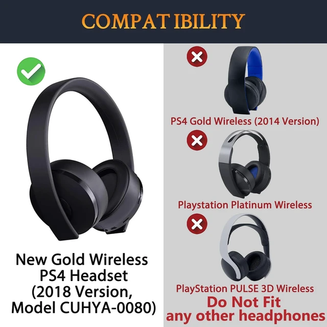 Alt view image 2 of 5 - Replacement Earpads for Sony New Gold Wireless PlayStation PS4 (2018 Version) Headset, Ear Pads Cushions with High-Density Foam - 0080 CG Tiger Stripes