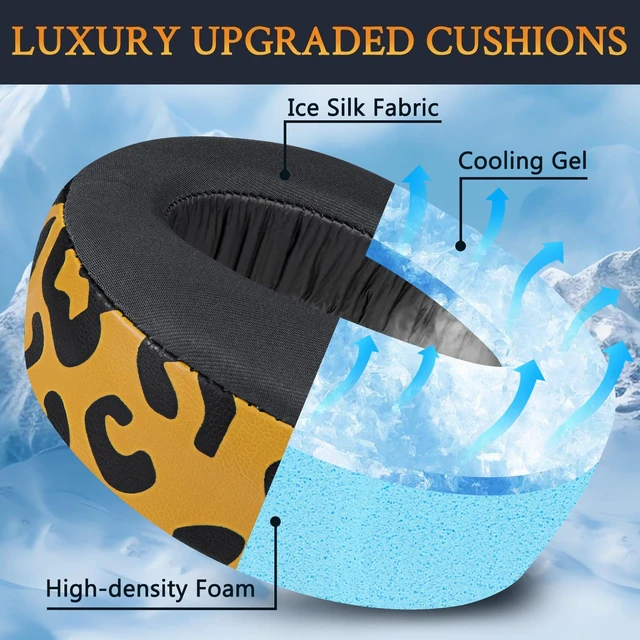 Alt view image 3 of 5 - Replacement Earpads for Sony New Gold Wireless PlayStation PS4 (2018 Version) Headset, Ear Pads Cushions with High-Density Foam - 0080 CG Tiger Stripes