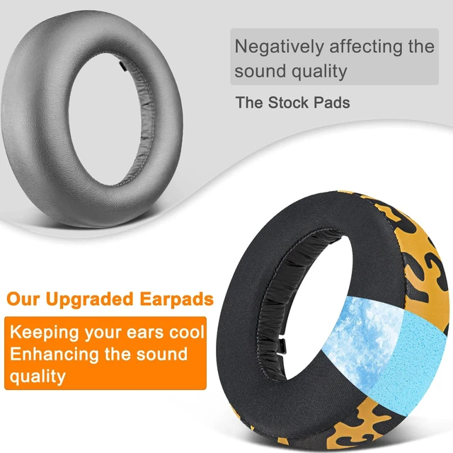 Alt view image 5 of 5 - Replacement Earpads for Sony New Gold Wireless PlayStation PS4 (2018 Version) Headset, Ear Pads Cushions with High-Density Foam - 0080 CG Tiger Stripes