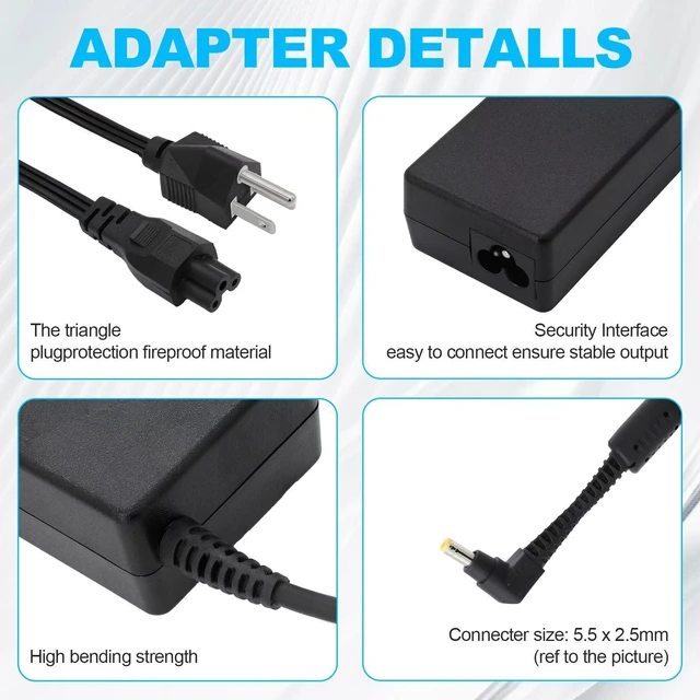 Alt view image 5 of 7 - 110W 15.6V 7.05A CF-AA5713A M2 CF-AA5713A M1 Power Charger Fit for Panasonic Toughbook CF-19 CF-31 CF-33 CF-52 CF-53 CF-54 CF-74 Laptop AC Adapter with Power Cord 5.5x2.5mm