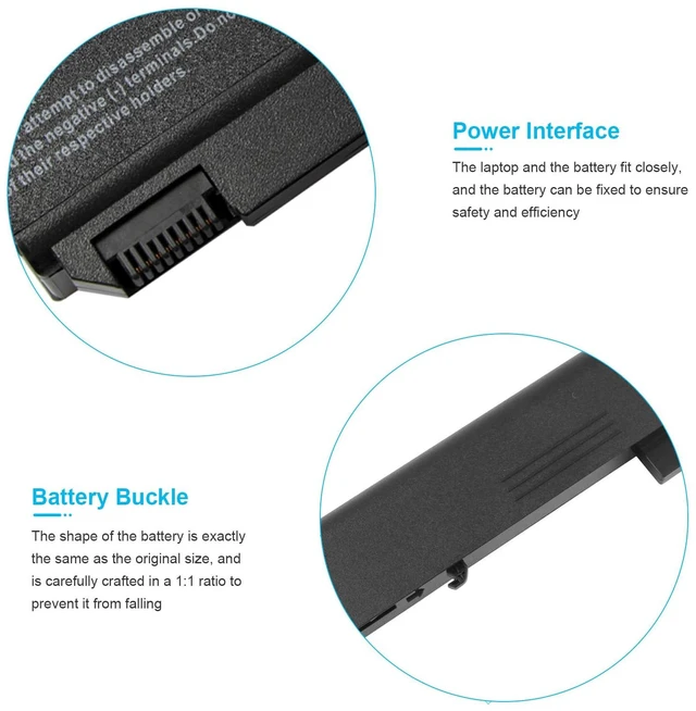 Alt view image 4 of 7 - Battery for HP EliteBook 8530p 8530w 8540p 8730p 8540w 8730w 8740w HSTNN-LB60