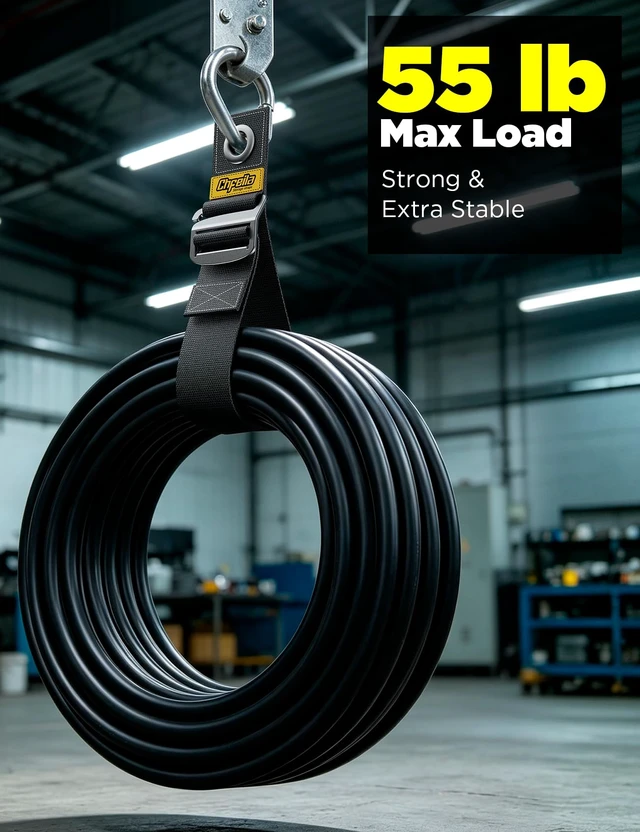 Alt view image 4 of 7 - 3-Pack Extension Cord Organizer, Gravity-Lock Holder for Workshop Adjustable Extension Cord Holder, Heavy-duty Cable Straps for Garage Organization Gadgets