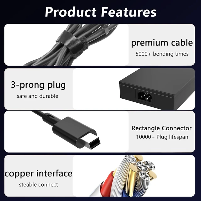 Alt view image 5 of 7 - 240W Laptop Charger Replacement for Asus Rog Zephyrus G16 G14 for Rog Zephyrus G16 G14 GU605 GA605 GA403, TUF Gaming A14 A16 A18 FA808 FA401 FA608, ProArt P16 PX13 H7606 HN7306 V16 V3607