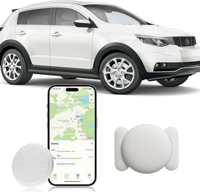 Main image of GPS Tracker for Vehicles,Car Tracker Works with Apple Find My App(iOS Only),Strong Magnetic Case Adsorption,GPS Tracker for Cars - (White,1PCS)