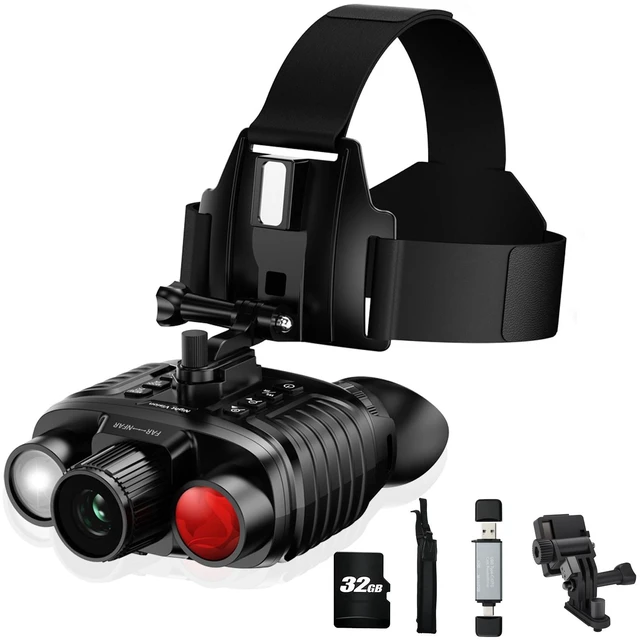 Main image of Night Vision Goggles - 4K Head-Mounted Night Vision Binoculars for Adult with 4500mAh Battery, Infrared Vision, 8X Zoom, 32GB SD Card and Card Reader for Camping & Security