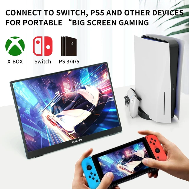 Alt view image 7 of 7 - Portable Monitor, 14 Inch, 1200P IPS Display, Zero Frame, USB-C and HDMI, for Laptop, PC, Mac, PS, Xbox, Nintendo Switch