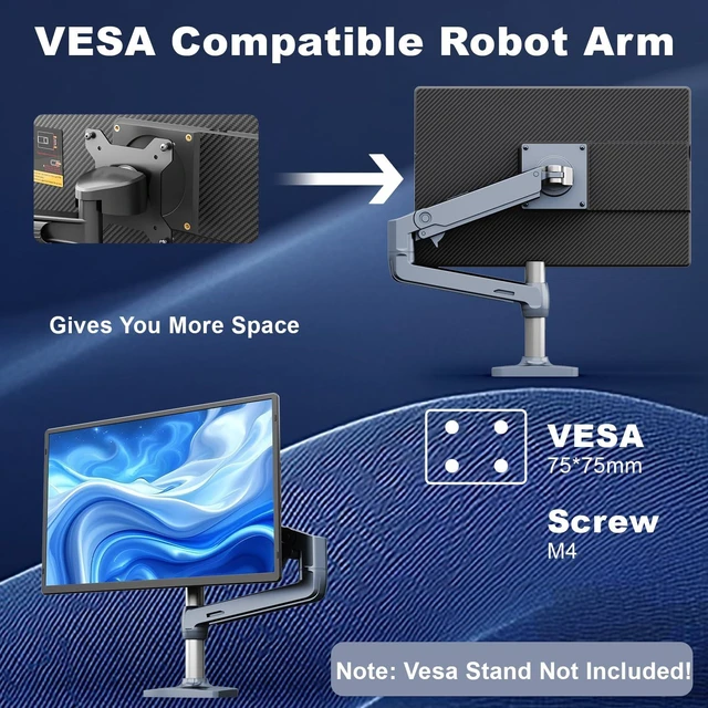 Alt view image 7 of 7 - Laptop Screen Extender FHD Portable Monitor 16.1" 1200P FHD, 120% RGB Color, 16:10 Raton, Height-Adjustable, Magnetic Stand, VESA Mountable, Full-OS Compatibility