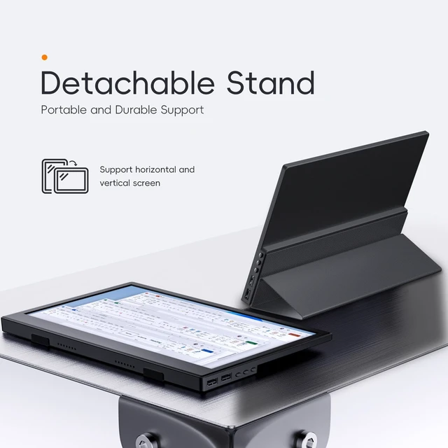 Alt view image 6 of 7 - Small Portable Monitor 11.6", Ultra-Slim Mini Monitor Display with Smart Cover, Plug & Play USB-C/HDMI External Second Screen Travel Monitor