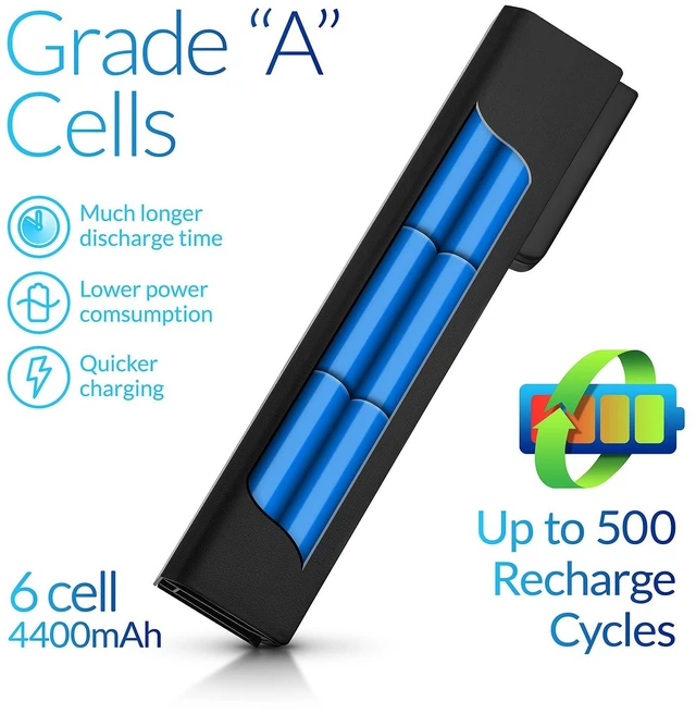 Alt view image 3 of 7 - Battery for HP 8460P 8470P 8570P 6460B 6560B CC06 628668-001 Fits 6465B 6470B CC09 CC06XL 628666-001 628670-001 631243-001 634087-001 634089-001 6 cells 4400mAh 48Wh 10.8V