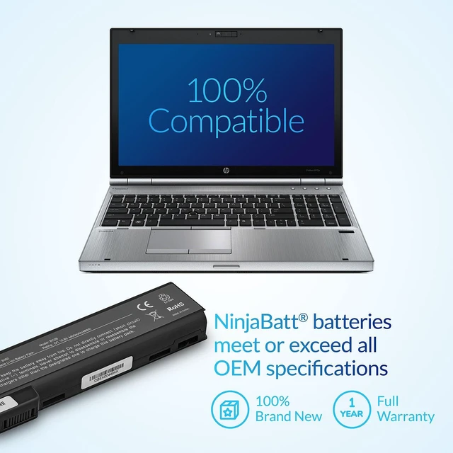 Alt view image 5 of 7 - Battery for HP 8460P 8470P 8570P 6460B 6560B CC06 628668-001 Fits 6465B 6470B CC09 CC06XL 628666-001 628670-001 631243-001 634087-001 634089-001 6 cells 4400mAh 48Wh 10.8V