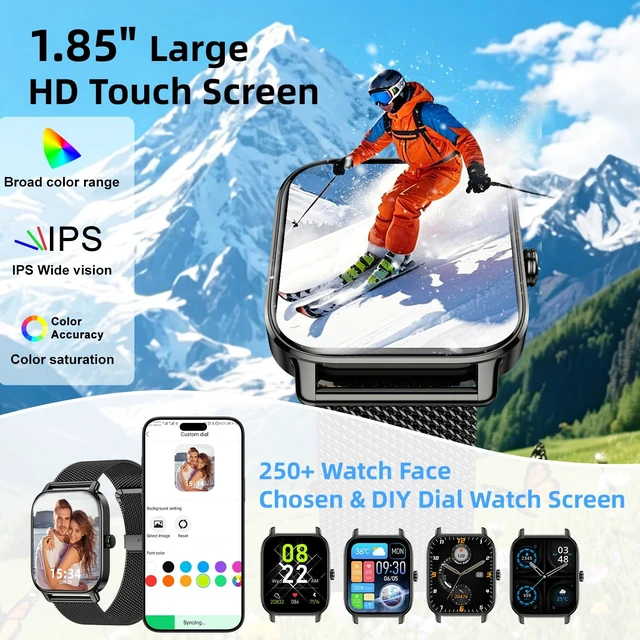Alt view image 6 of 7 - Smart Watch for Men Women Fitness Tracker: Make Answer Call Smart Watches for Men Digital Watches Waterproof Running Smartwatch for Android Phone iPhone Samsung Compatible Sleep Heart Rate Monitor